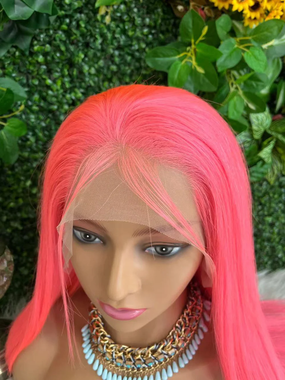 ピンク 13x4 レースフロントウィッグ ナチュラルレミー人毛エクステ ピンクヘアウィッグ 8～30インチ 染色・熱処理可能 密度180%