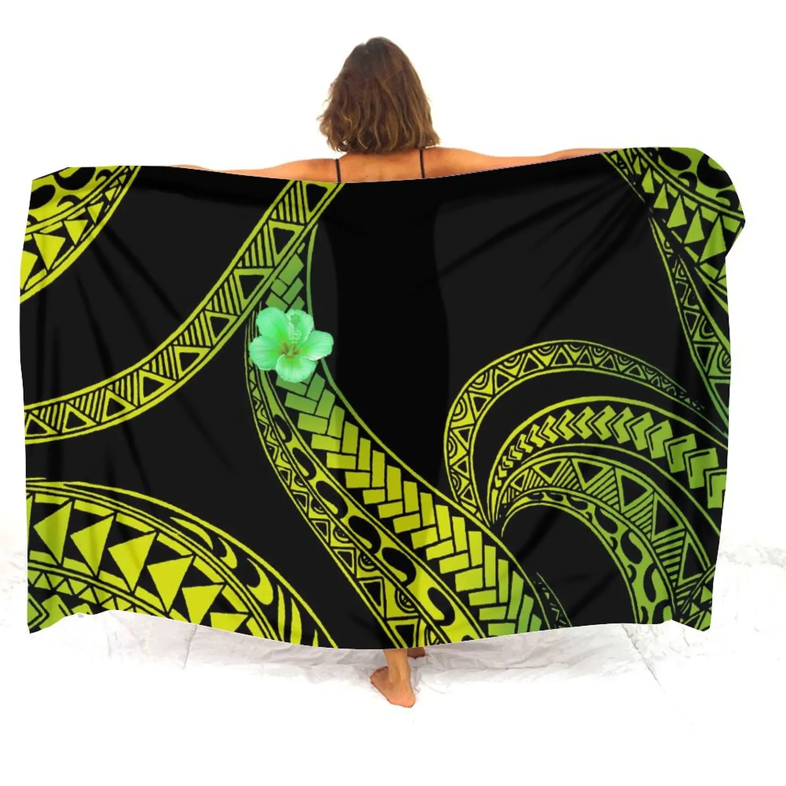 Bikini cubrir chal falda para la playa mujeres polinesio personalizado Retro moda pareos playa abrigo isla Sarong traje de baño mujer Sarong