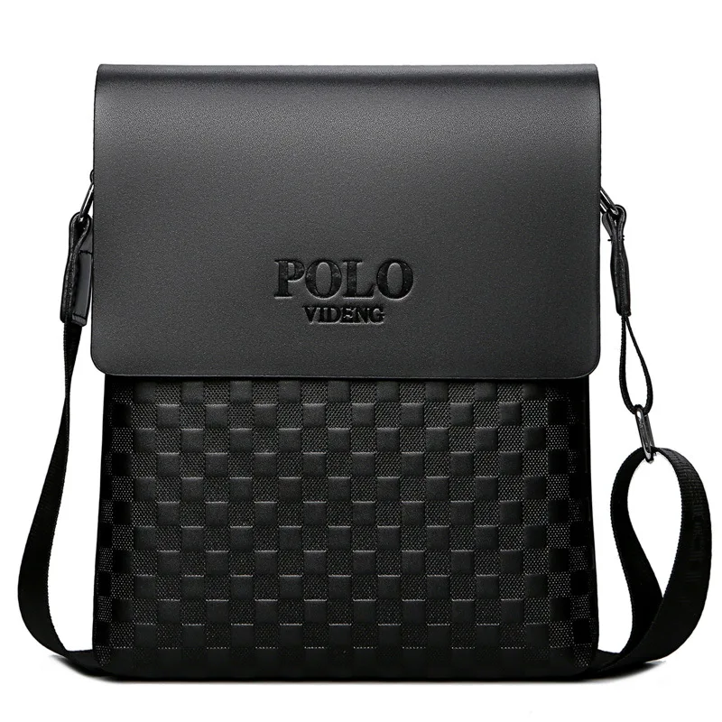 2025 Men's Shoulder Crossbody Bag Korean Version Fashionable Chessboard Pattern Embossed New Men's Casual Business Bag