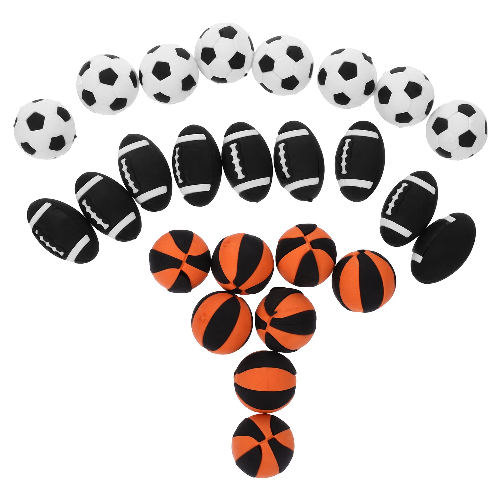 

25 Pcs Sports Simulation Ball Kids Birthday Gift Bulk Football Basketball Rugby Eraser Student Erasers for