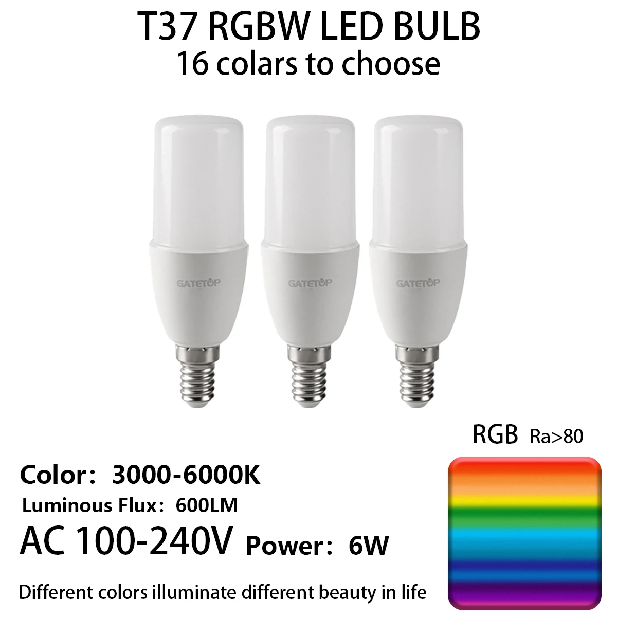 AC100-240V 1-10PCS E14 16Colors RGB LED Bulb 24 Key Remote Control Dimmable 6WColorful Change for Bedroom LivingRoom Lamps