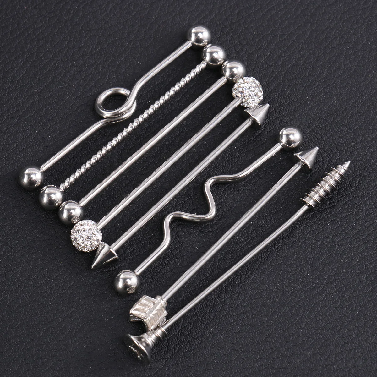 

8pcs Stainless Steel Ear Expansion Screw Set Durable Comfortable Smooth Surface Simple Fashion Design For Men Women Barbell