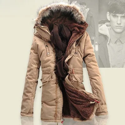 

Men's Winter Coat eep Wool Thi Cotton Jaet Long Sle Stand Fit No Brand Registered Trademark Youth Trend