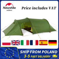 Naturehike Opalus 3 Person Tent Large Vestibule Tunnel Cycling Tent Lightweight Outdoor Backpacking Camping Tent with Footprint