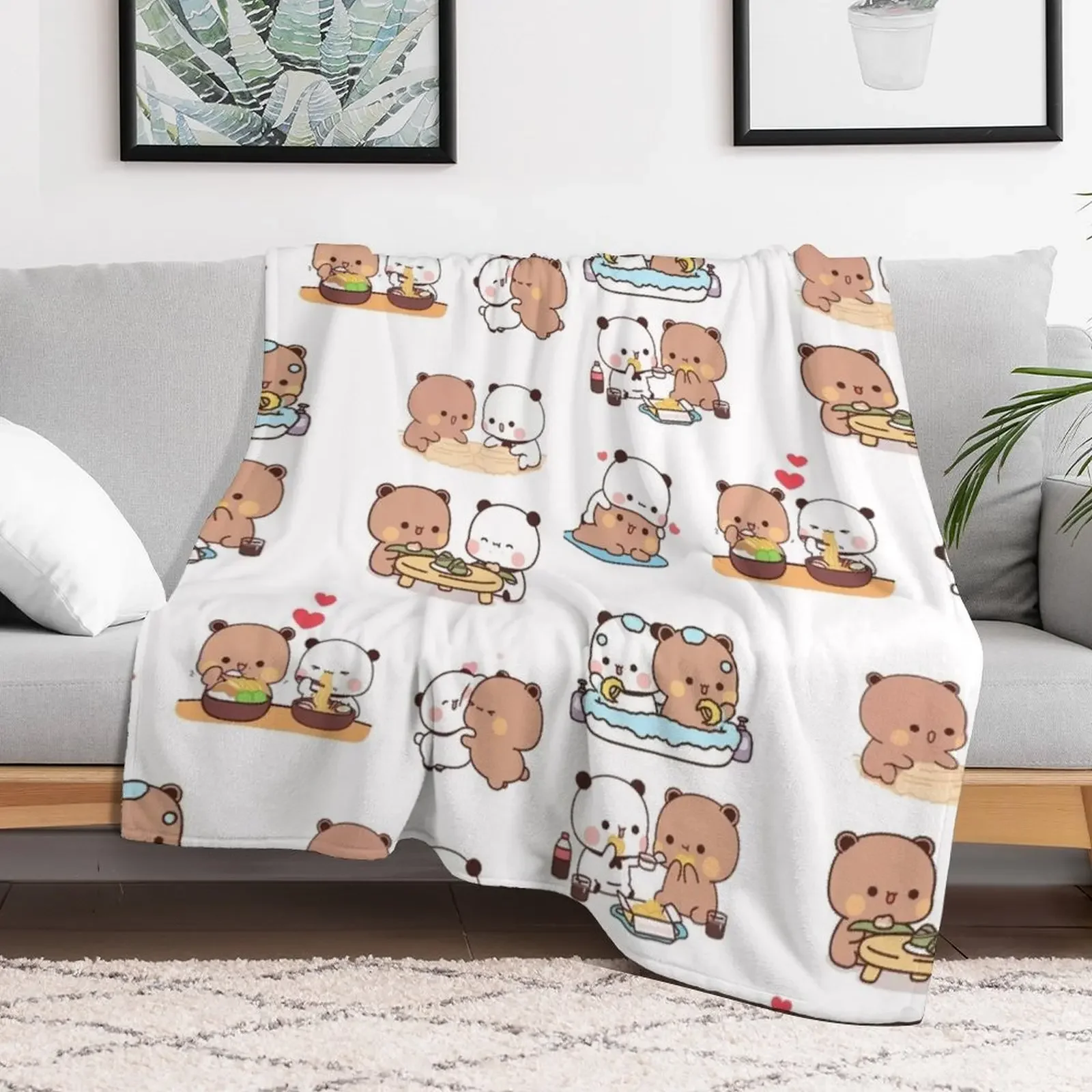 mochi mochi brownie bear sticker pack Throw Blanket Baby Stuffeds christmas gifts anime Blankets