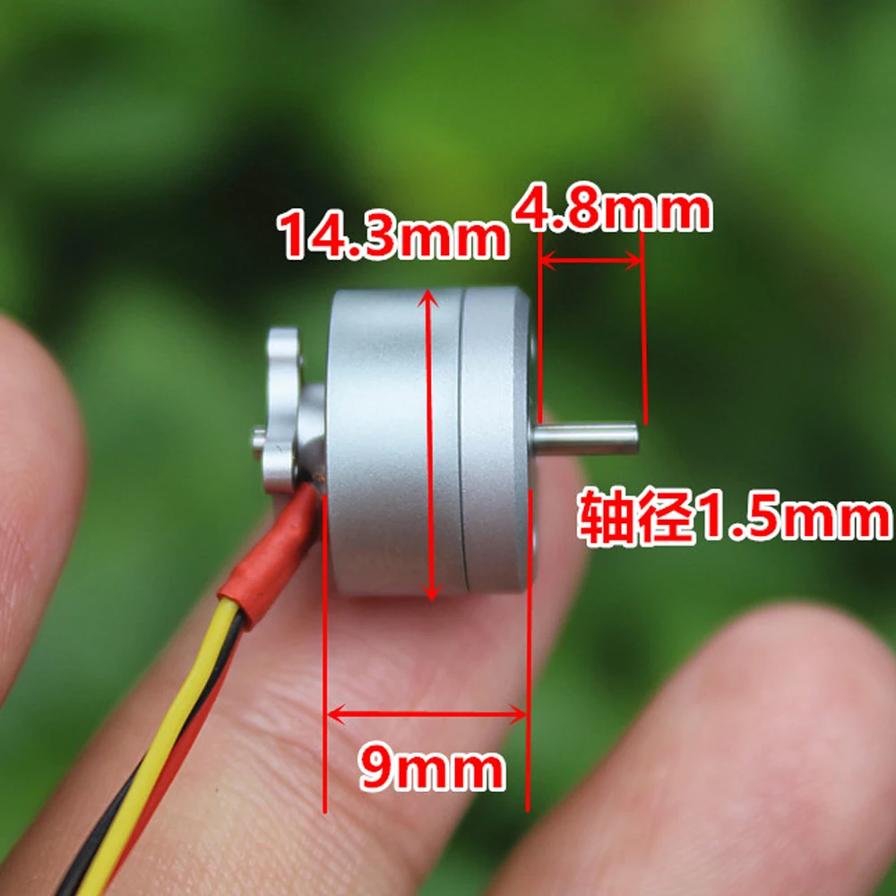 DC Micro 1106 bezszczotkowy silnik 4.8MM długi wał mały silnik NdFeB silny magnetyczny bezszczotkowy silnik 4300KV dla Model samolotu