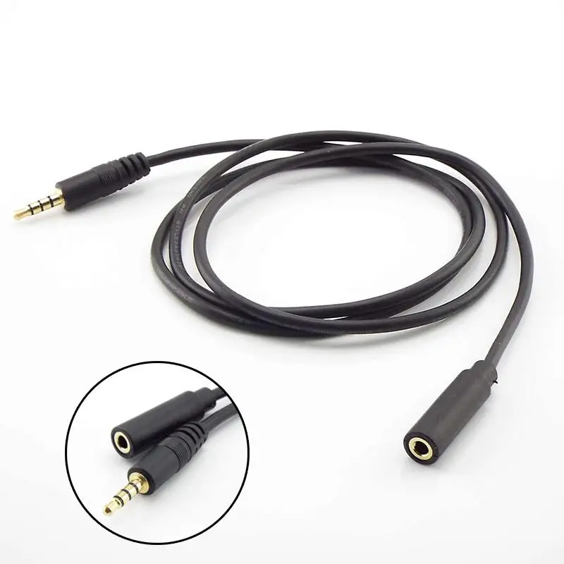 Stereo 3.5mm 4 Pole Audio Male to Female Jack Plug AUX Audio Cables Cord Extension Cable Cord Headphone Car Earphone