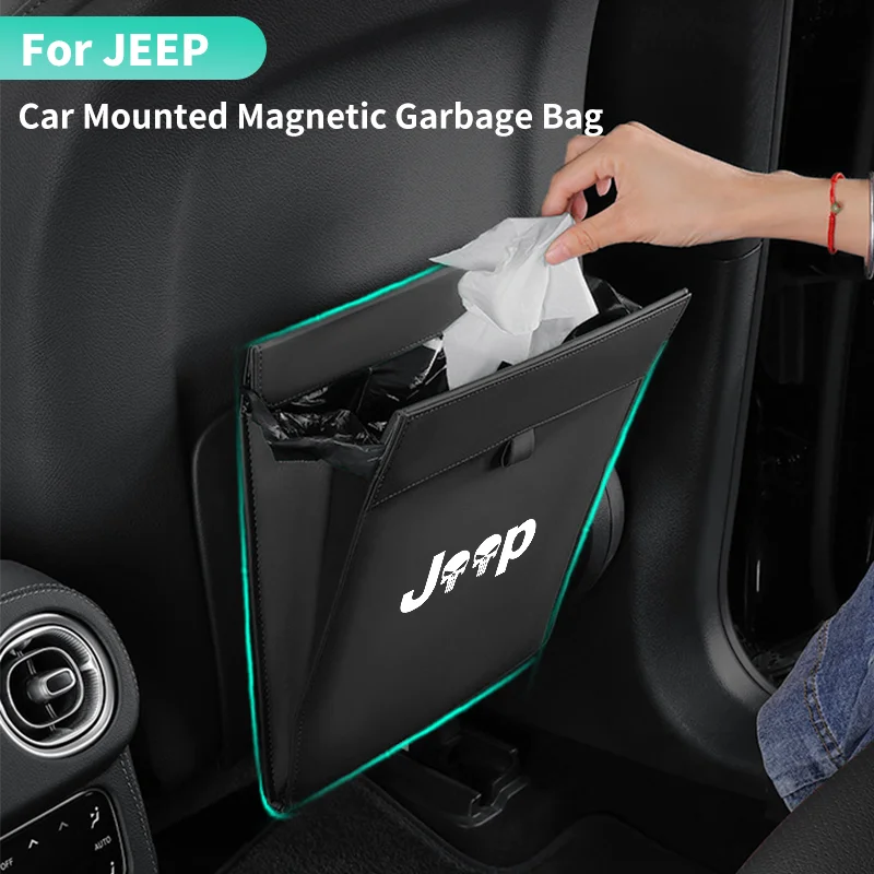 

Магнитный адсорбционный автомобильный мешок для мусора, автомобильное мусорное ведро для хранения на спинке сиденья для Jeep Wrangler Gladiator S Special Edition Grand Commander