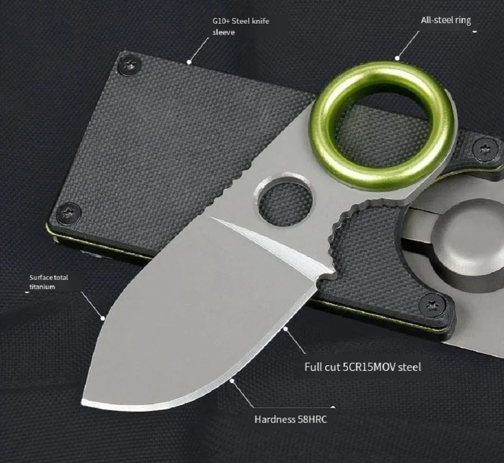 Outdoor mini knife, EDC multi-function straight knife, suction card key chain knife, portable portable knife, Box Knife