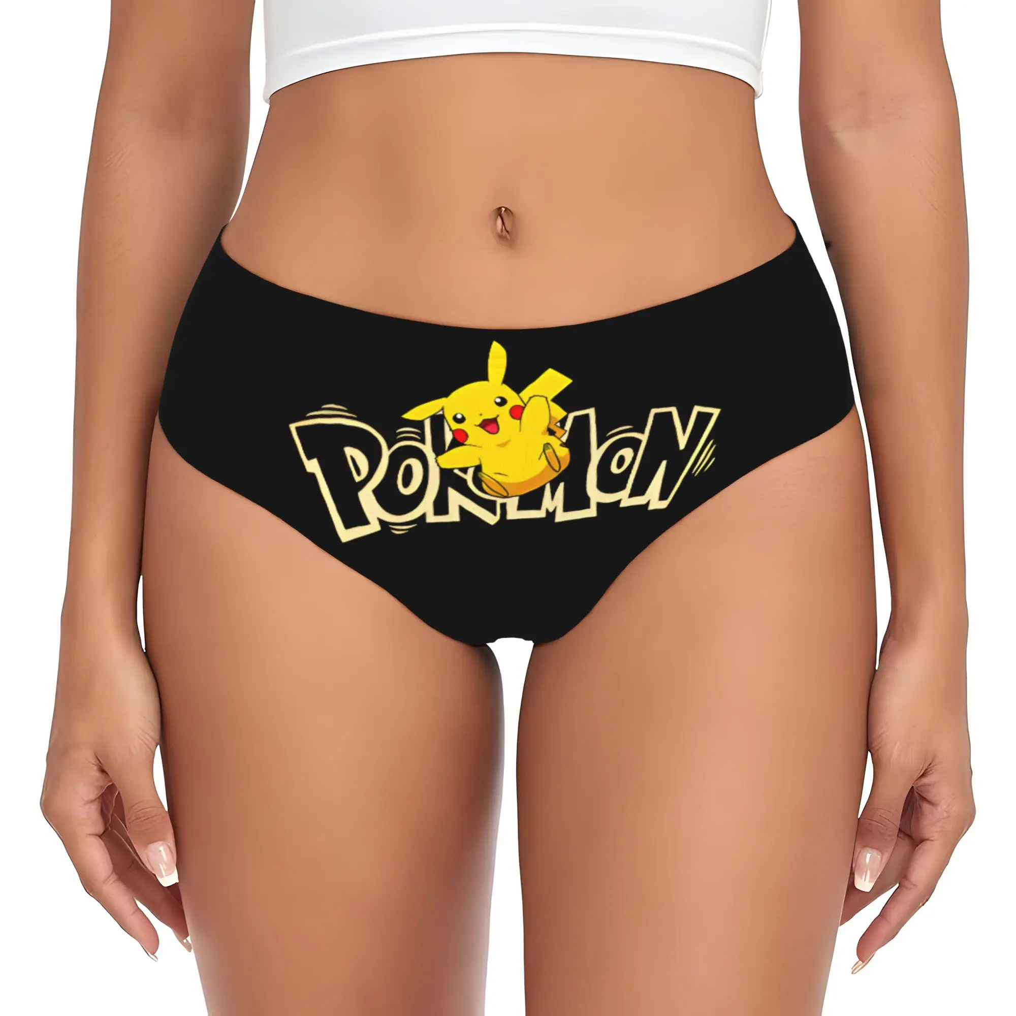 

Custom Pokemoned P-Pikachus Briefs Underwear Womens Comfortable Stretch Classical Anime Panties