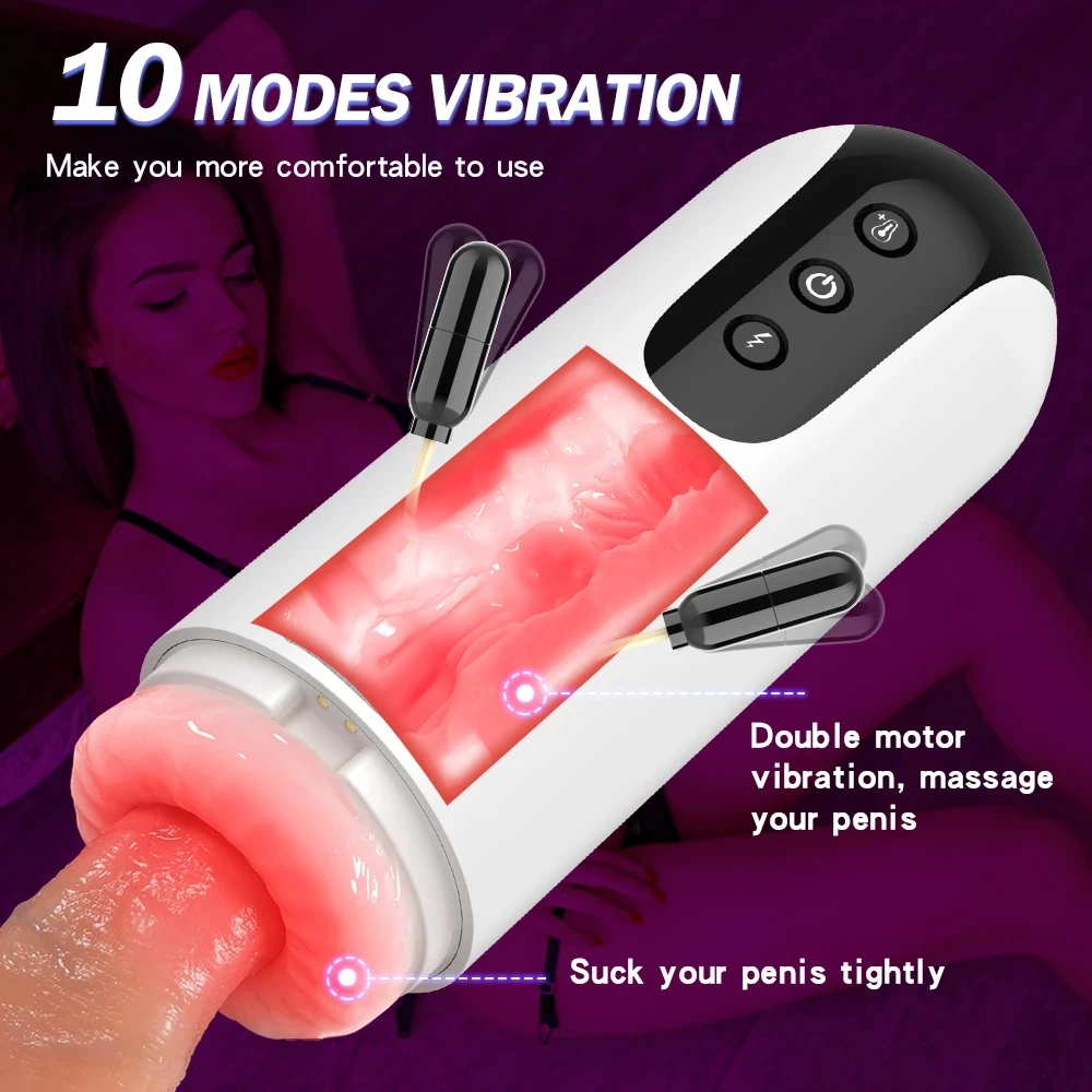 

Voice Men's Vibrate Man Masturbation Heat Stretch Blowjob Sex Toys Piston Porno Sextoy Pussy Adult Supplies Vibrator Warming 18