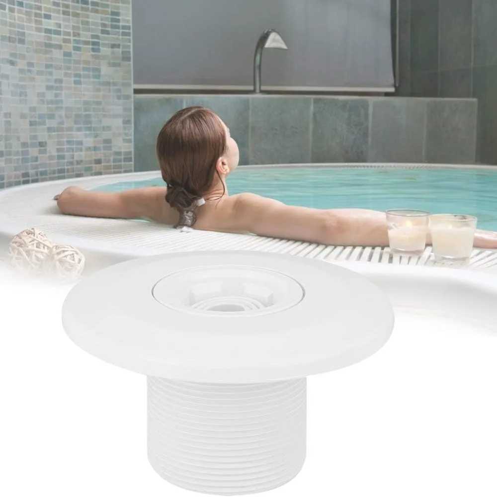 2 PCS Durable White Pool Jet Nozzle Plastic 360 Degree Rotating Spa Massage Nozzle Massage Jet Portable Bathtub Jet Nozzle