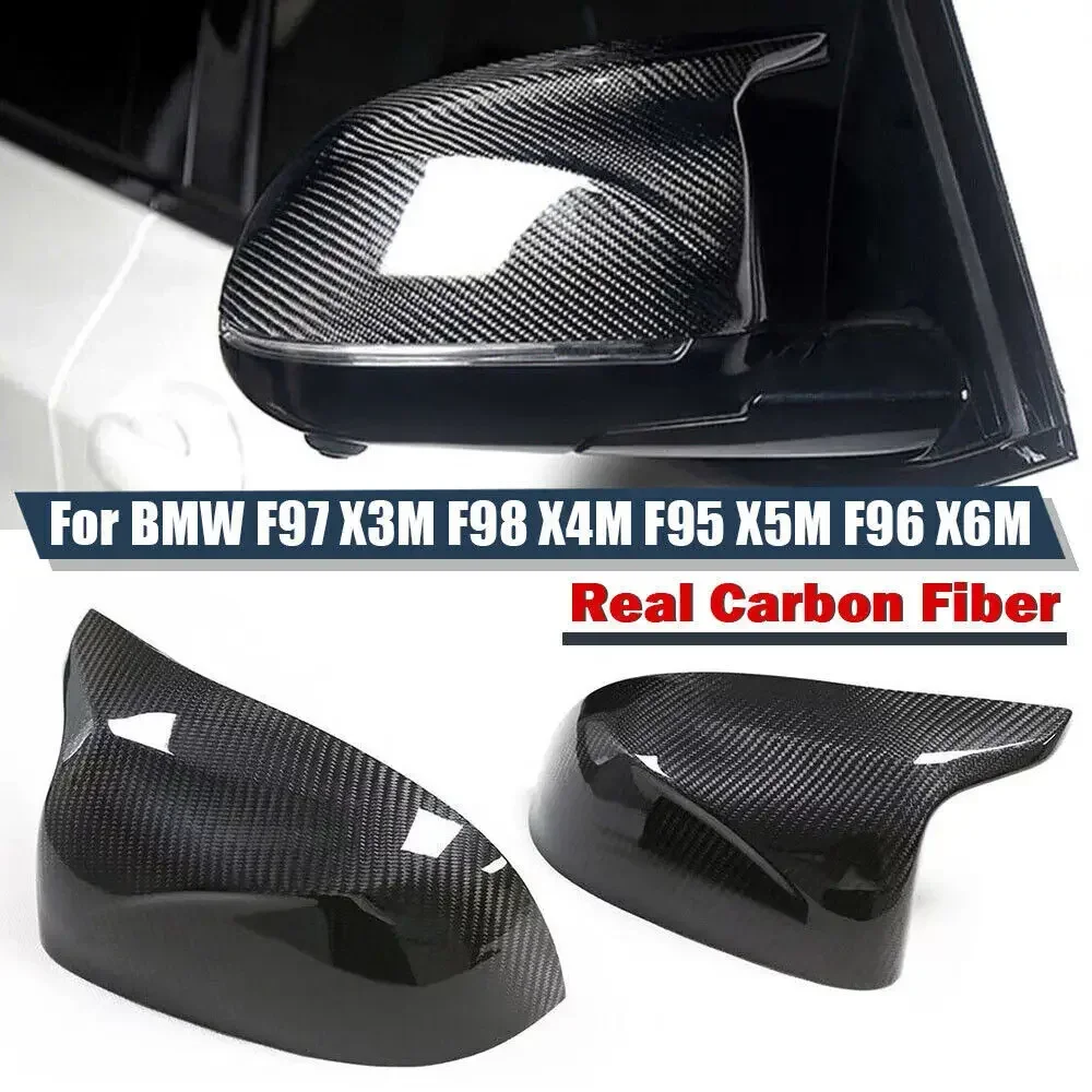 

X-T For BMW F97 X3M F98 X4M F95 X5M F96 X6M Real Carbon Fiber Car Sticker Rearview Side Mirror Cover Wing Cap Exterior Case Trim