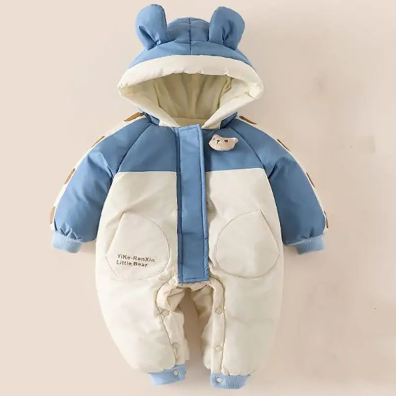 

Autumn Winter Boys Girls Baby Kawaii Bodysuit Baby Organic Cotton Onesie Fleece Lined Padded Warm Thicken Kids Clothes ﻿ ﻿