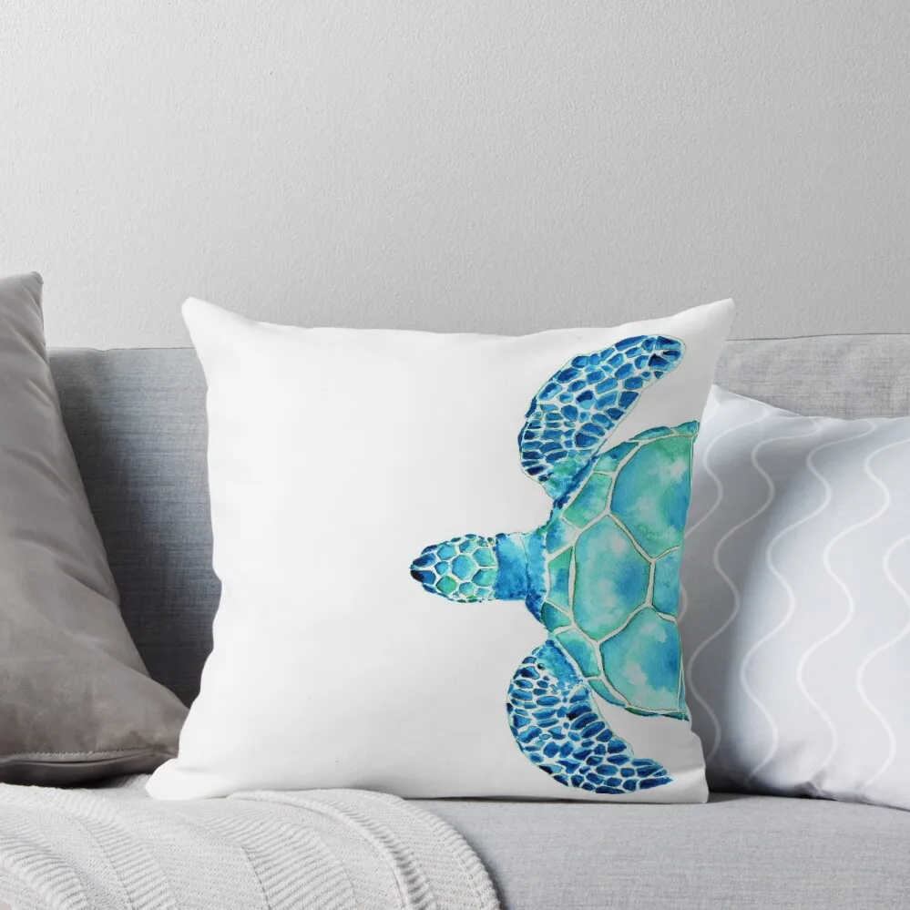 

Coastal. Sea turtle. Watercolor painting. Throw Pillow Covers For Sofas Cushions Cover luxury covers Decorative Cushions pillow