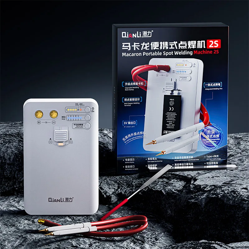 Qianli Macaron Spot Welding Machine Adjustable 6 Speed Pulse Time for Phone 14 13 13 12mini 11promax Battery Micro Spot Welder