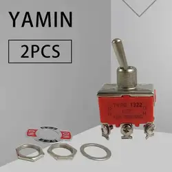 2pcs/lot 12mm Mini Toggle Rocker Switch 6 Pins 2 Position/3 Position ON-ON Lever Double Control 6P 1321/1322