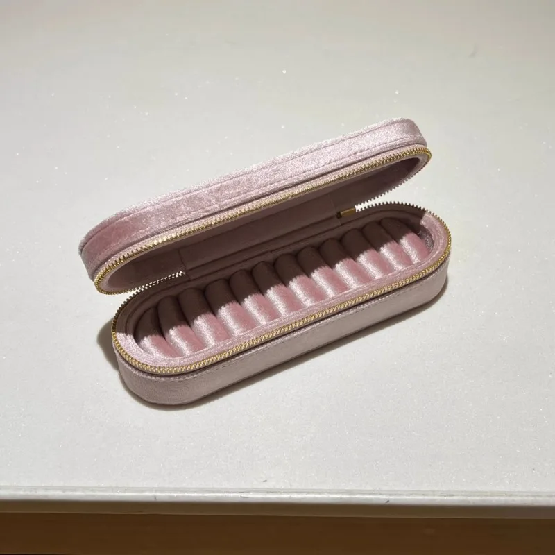 Velvet Jewelry Storage Box Travelling Portable Jewellery Boxes Earrings Rings Display Case Exquisite Trinket Displays Cases