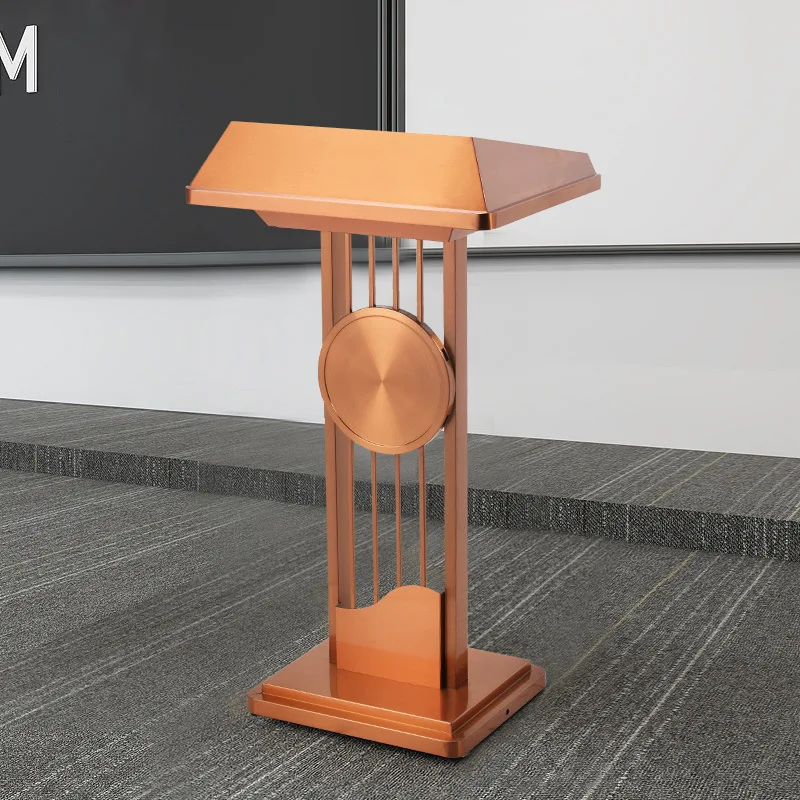 

Stainless Steel Lecture Desk Mobile Lecture Table Restaurant Information Desk Entrance Welcome Reception Desk Outdoor Property