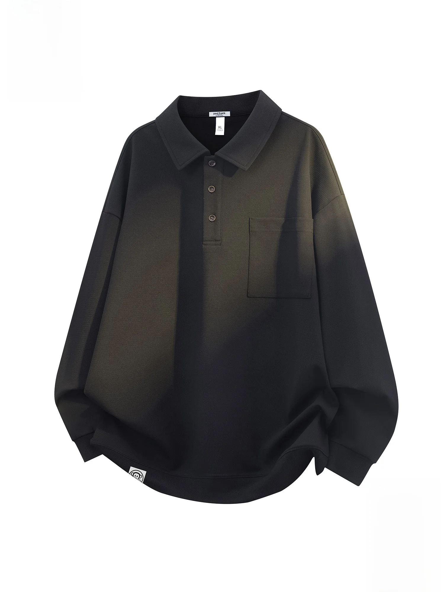 

PaulFrank Retro Pure Color Collared Sweatirt Men's Spring New Casual Loose Long Sve Top Comfortable Polyester Fiber