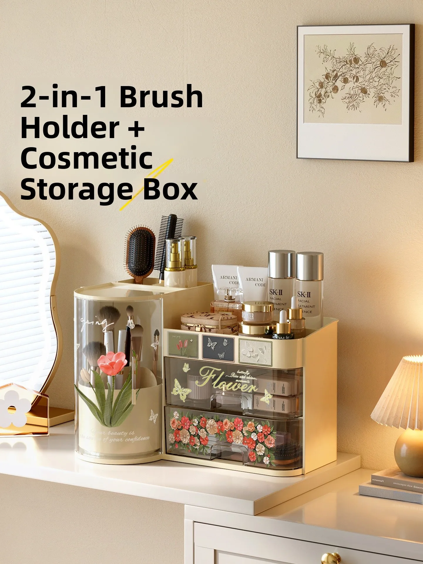 

Meisda Desktop eup Bru Storage Box Dustproof Rotating Stand Cosmetic Organizer Ra Acrylic Cover Multicolor Der Design