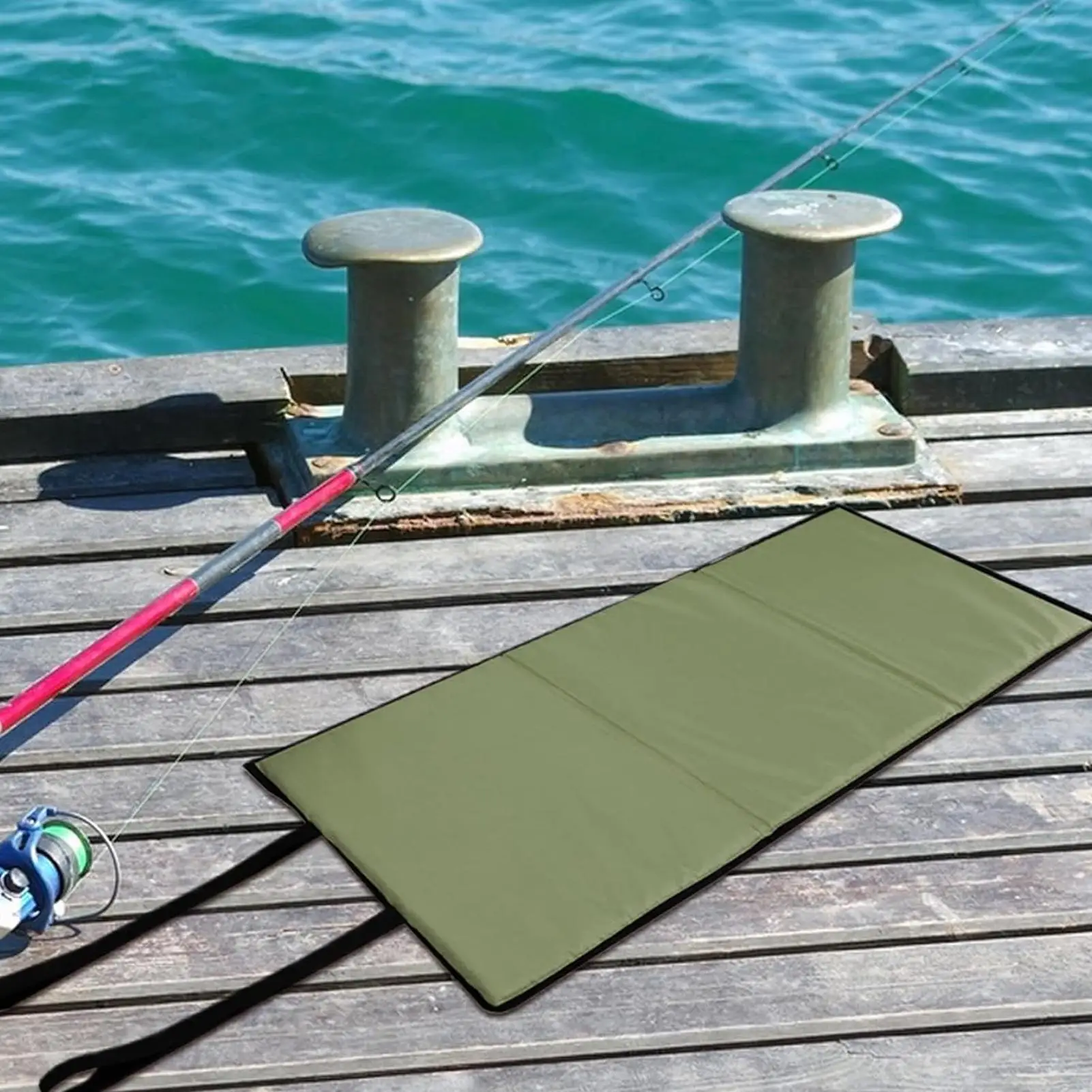 

Fish Unhooking Mat With Elastic Strap Foldable Portable Fishing Landing Mat Unhook Tool For Angler Beginner Father Boyfriend