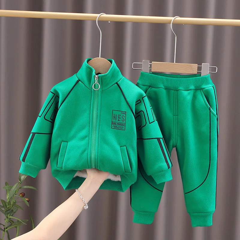 Boys Suit Coat+Pants Cotton 2Pcs/Sets 2023 Spring Autumn Sport Suits School Toddler Children Clothing