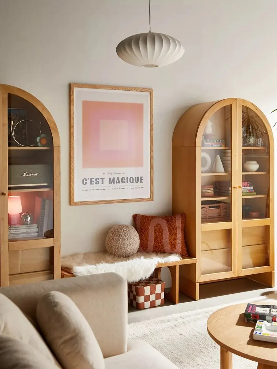 Solid Wood Bookcase Locker Display Cabinet