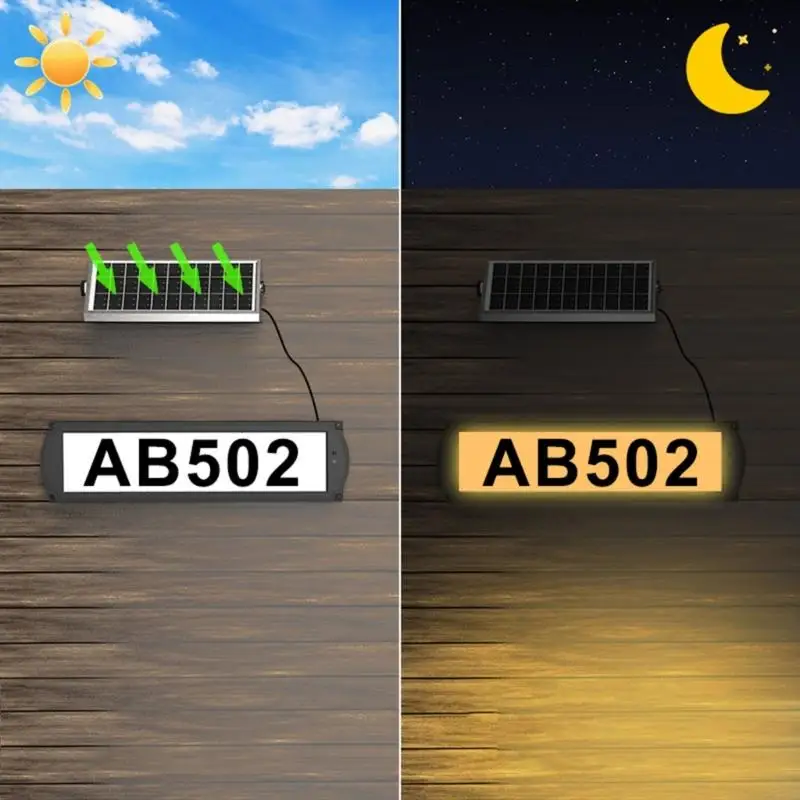 54HC Solar power Address Sign with High Brightness LED Lamp & Remote Control Solar Houses Number for Home or Business