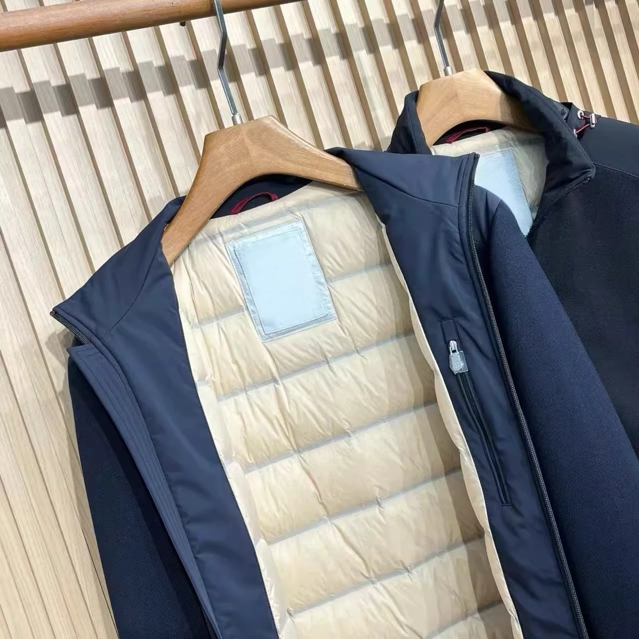 BC Italie col montant doudoune laine mélangée style vieil argent veste décontractée