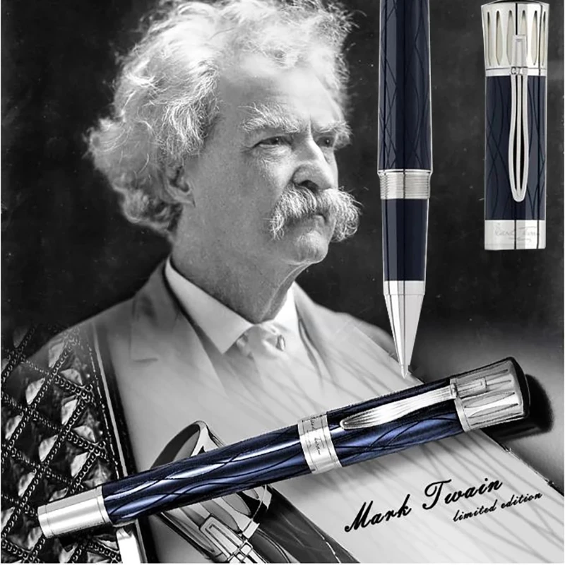 

Luxury Great Writer Edition Mark Twain Gift MB Rollerball Ballpoint Pen Resin Engrave With Serial Number 0068/8000