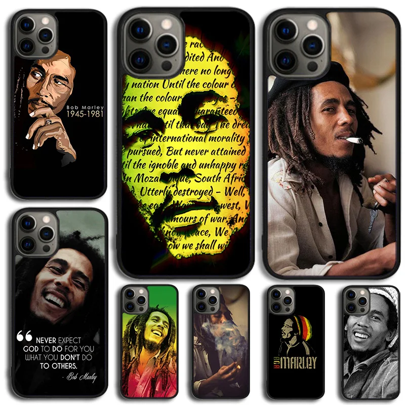 Bob Marley Phone Case For iPhone 16 15 14 13 12 Mini 11 Pro Max Plus X XS Max XR Cover Shell coque