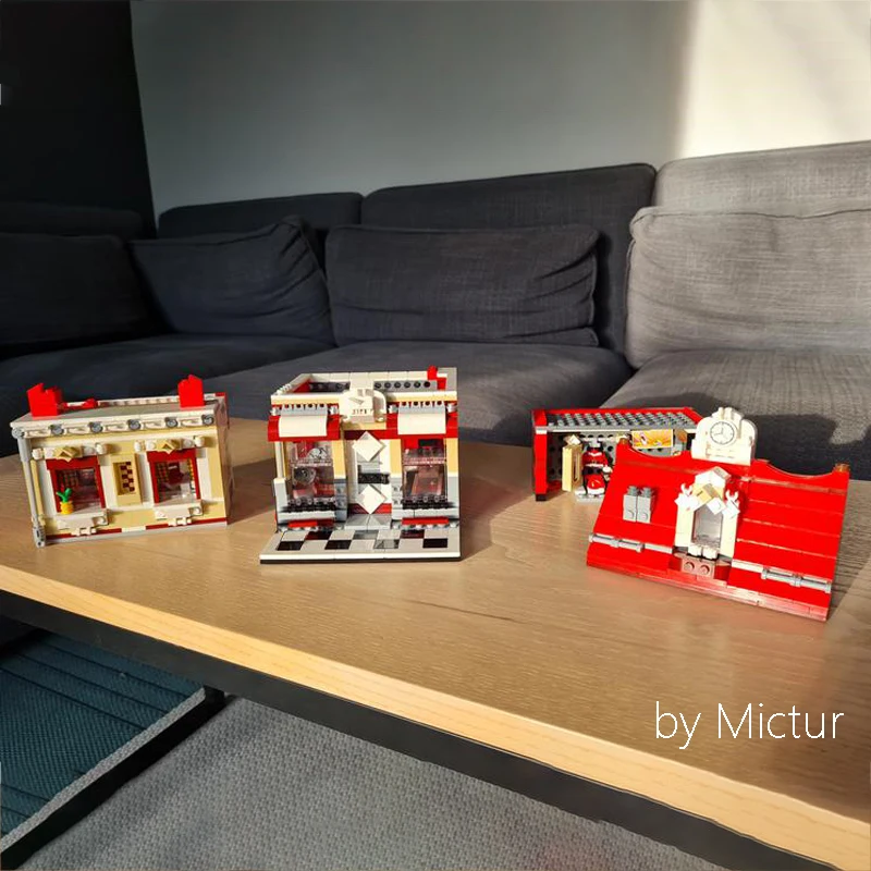 MOC Street View Christmas Santa's Secret Tetreat - Modular Buildings Blocks Model MOD from 10220 Camper Van Bus DIY Bricks Toys