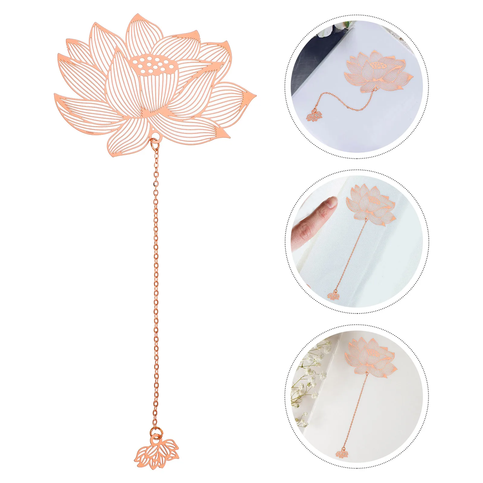 

Lotus Bookmark for Lover Hollow Marks Pendant Metal Flower Bookmarks Bookmarkers Fancy Cute