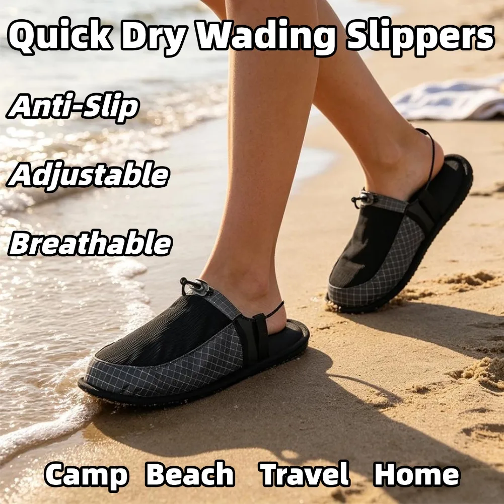 Fashion Quick Dry Wading Slippers Premium Foldable Water Shoes Breathable Anti-Slip Slippers For Travel Beach Camp Sandals