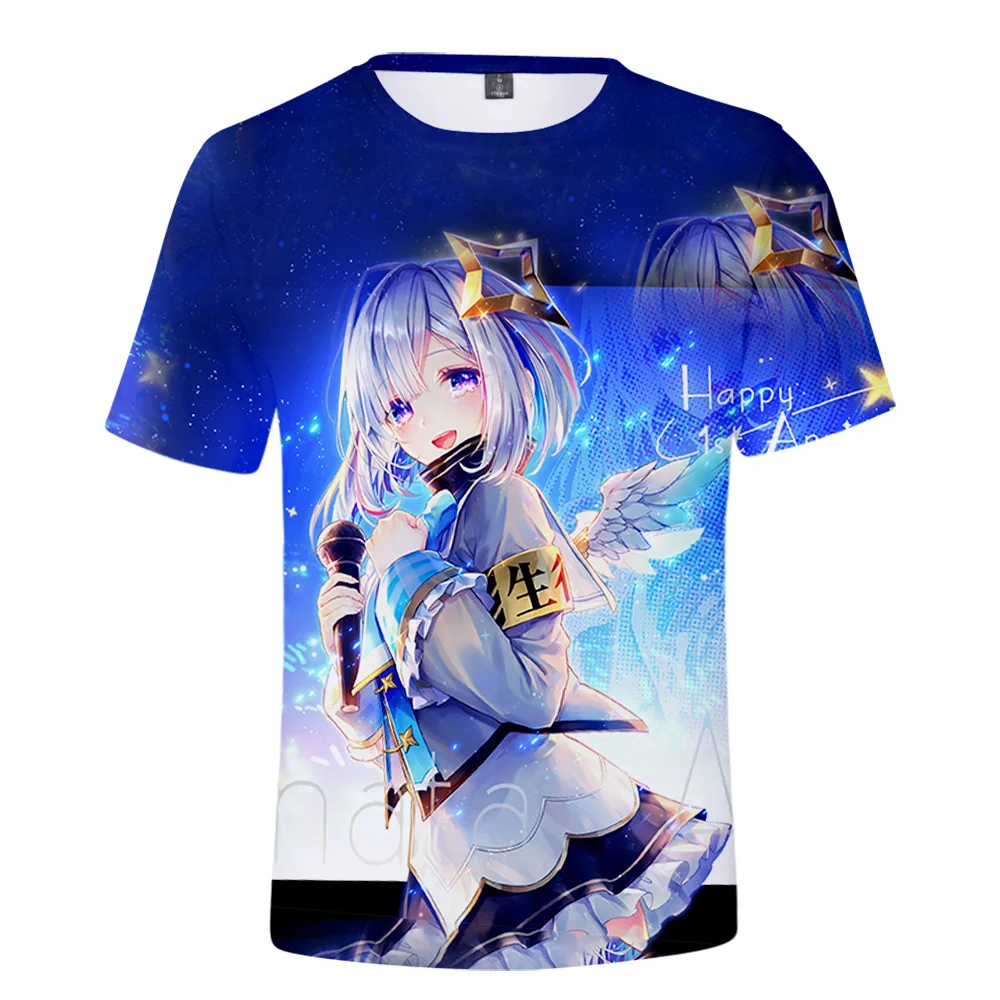 3D HOLOLIVE VTuber Sakura Miko T-shirt Crewneck Short Sleeve Anime Tee Men Women's Tshirt Harajuku Streetwear Clothes