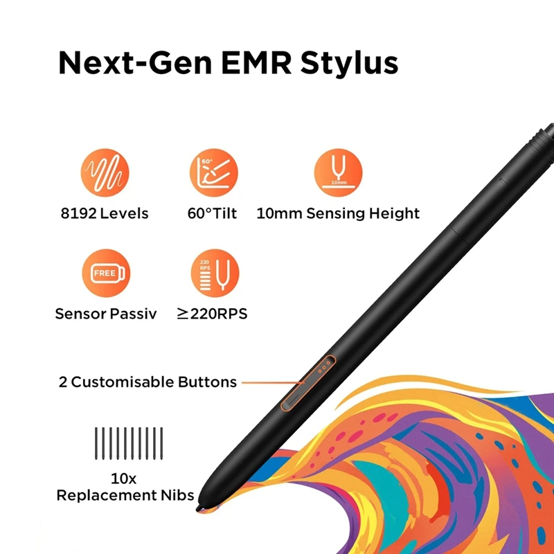 M908 Graphics Drawing Tablet 10 Inch 8 Hot Keys Scroll Wheel 16K Levels Pressure Compatible for Android-ELEC