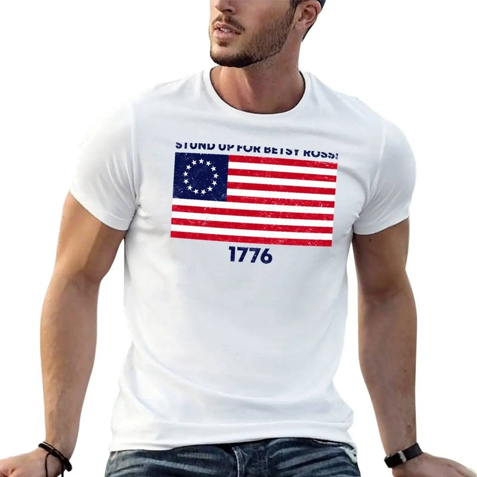 rush limbaugh stund up for betsy Ross Flag 4th of july T-Shirt summer clothes tshirts personalised T-shirt men