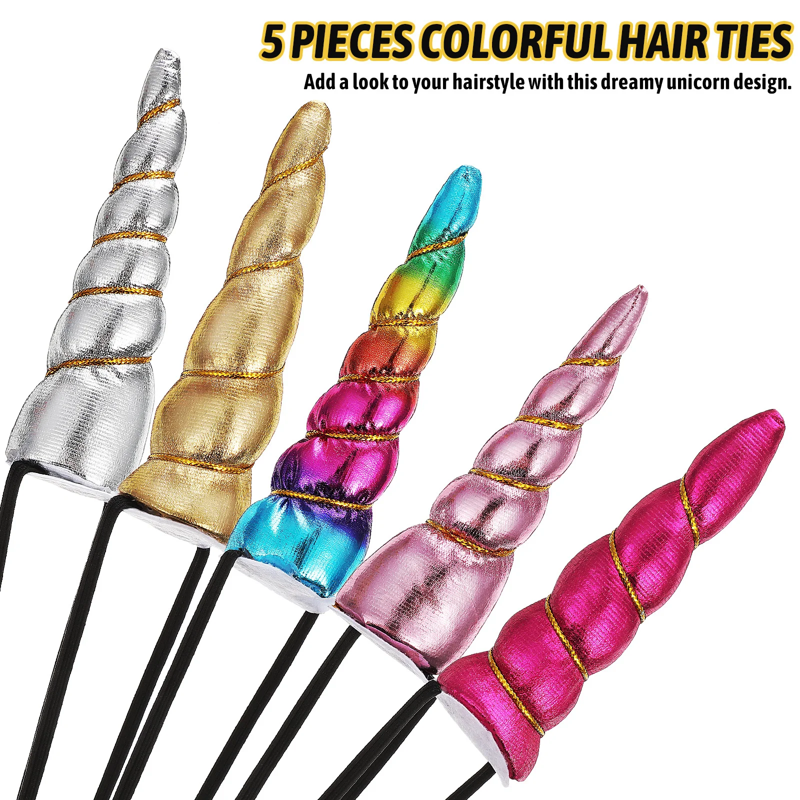 5 قطع من عصابة رأس يونيكورن المرنة القابلة للتعديل لاستحمام المكياج، تستخدم إكسسوارات الشعر بألوان مختلطة