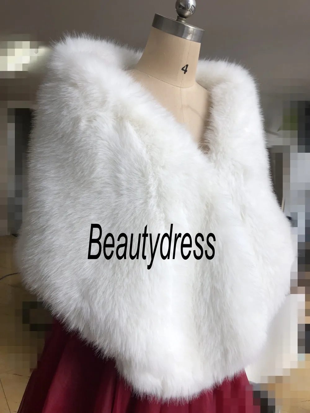 Nupcial Xaile Faux Fur Wraps, Casamento Shrug, Inverno Wedding Party Cloak, Branco Khaki, Alta qualidade