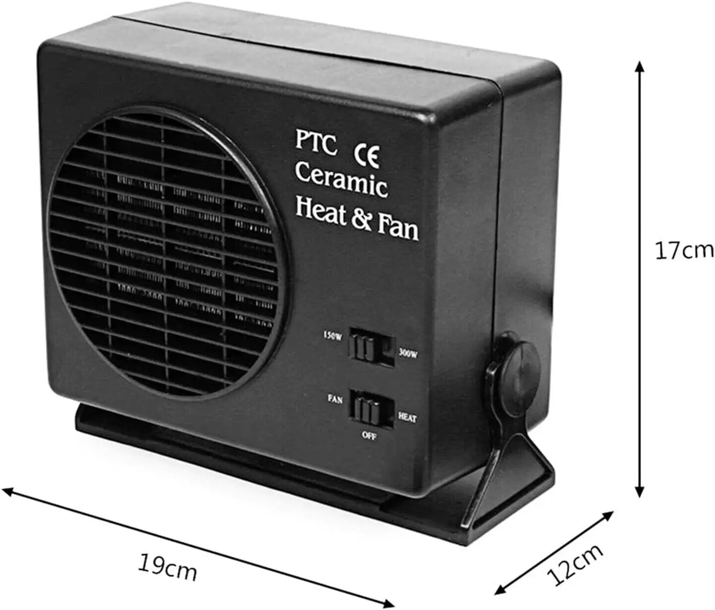 12V PTC 300W Riscaldatore d'aria per auto 2 in 1 Ventola di riscaldamento per auto Sbrinatore Disappannatore Amplificatore per auto Ventole di raffreddamento Riscaldatore di ricambio automobilistico