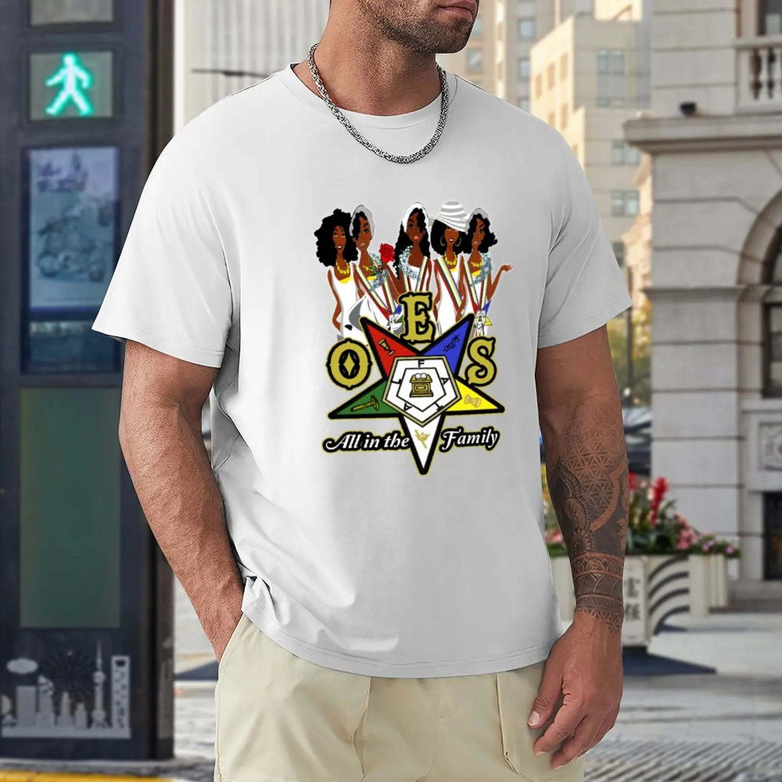 OES Order Of The Eastern Star Logo Sistars All In The Family Freemason T-Shirt blank t shirts tees tops mens cotton t shirts