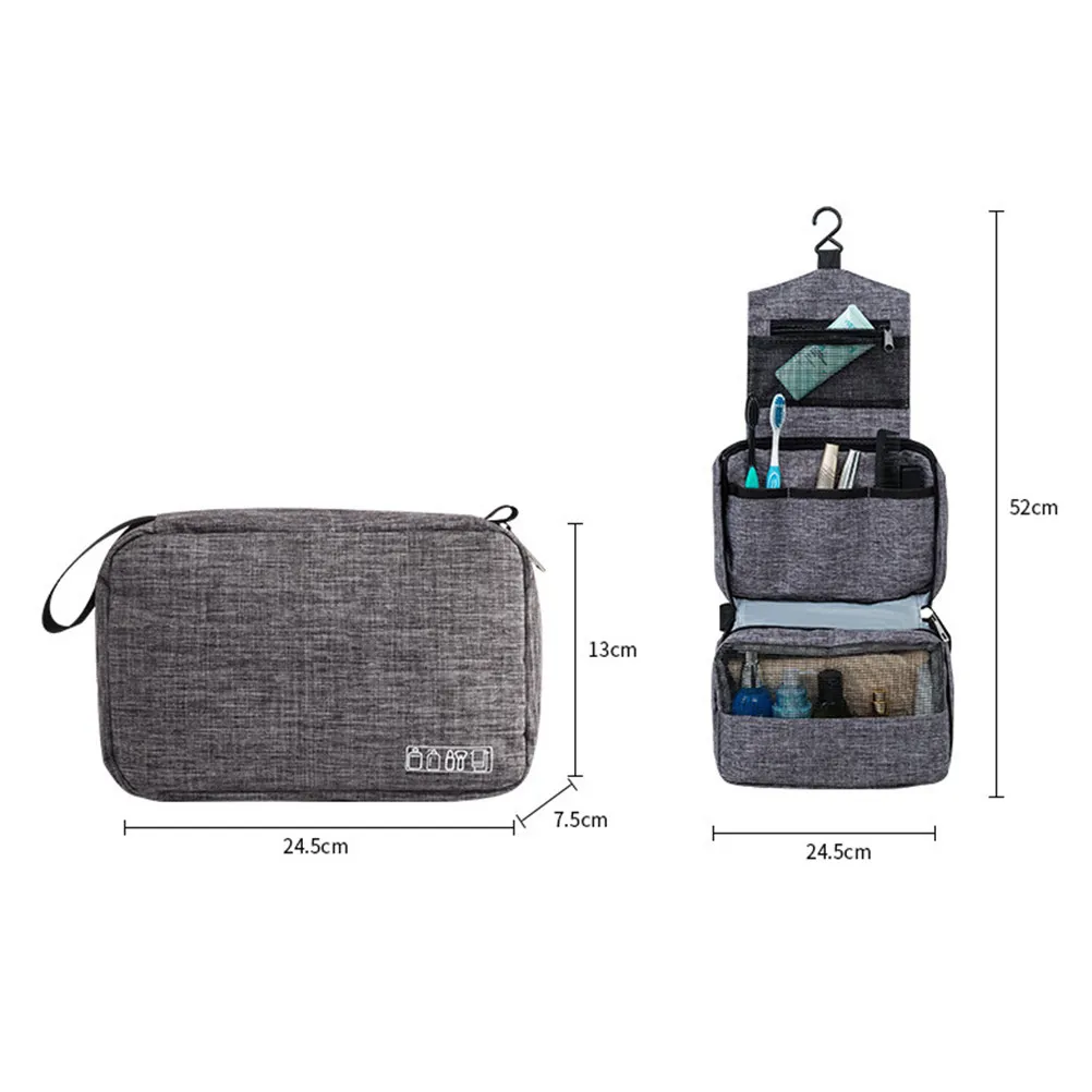 Waterproof Portable Hanging Toiletry Bag with Hook – Lightweight Travel Gym Camping Organizer, Large Capacity