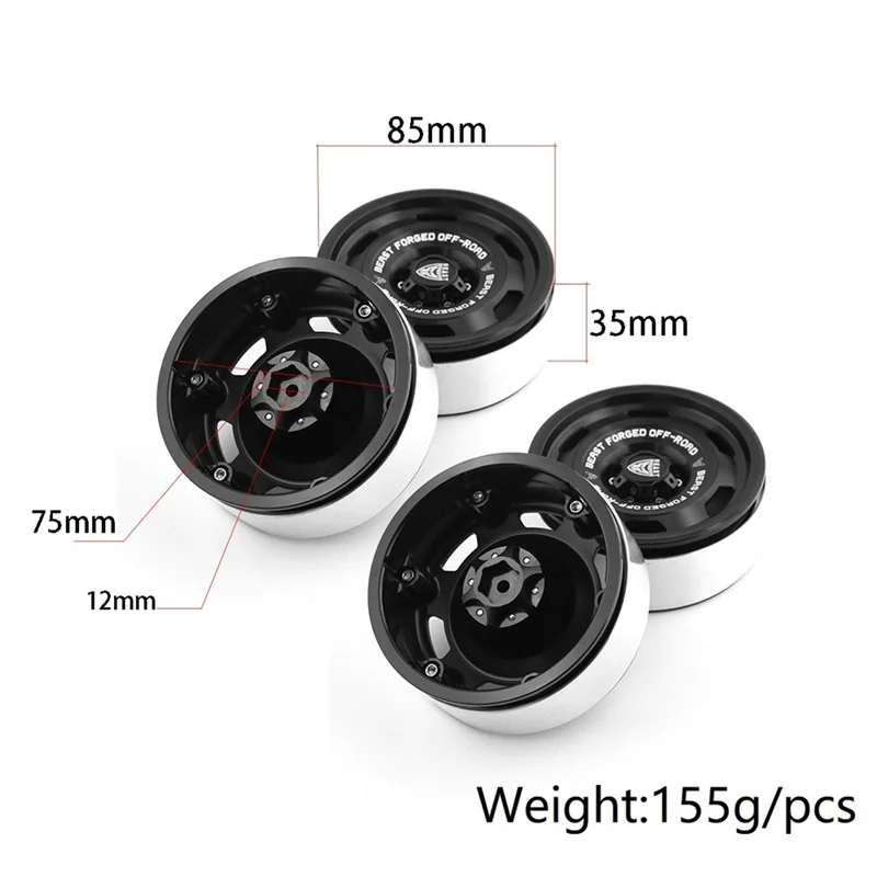 R3.0 Competitive Edition Retro Wheel Rim Wheel Hub TH01290 for Traction Hobby KM TANK 300 1/8 RC Crawler Car Parts