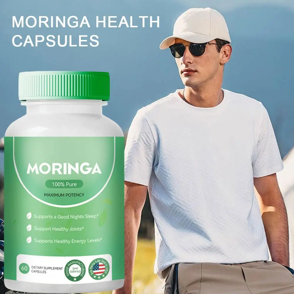 60 Capsules Moringa Leaf Capsules Purify Blood  Improve Skin Problems And Enhance Overall Health Dietary Supplement