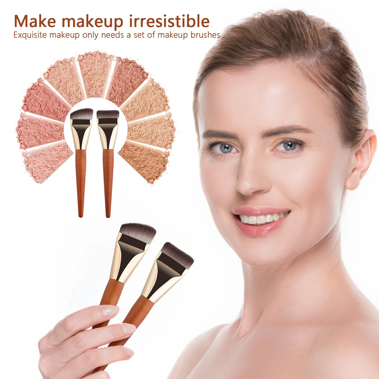 Brocha de base de una línea ultrafina, corrector sin huellas, cepillo de máscara, cabeza plana, sin polvo, pelo suave, herramientas de belleza, maquillaje Brus