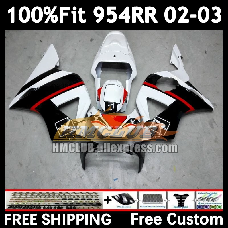 Injection Fairing For HONDA CBR900RR CBR 900 954 CBR900 CBR954 RR 92No.171 CBR 954RR 02 03 CBR954RR 2002 white red 2003 Bodys