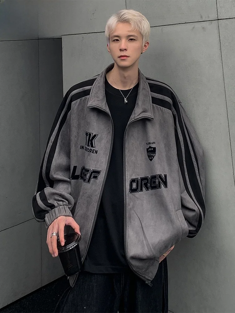 

Wassup Happy American Sle Бейсбольная куртка мужская замшевая спортивная куртка повседневная свободная верхняя одежда с принтом на осень-зиму