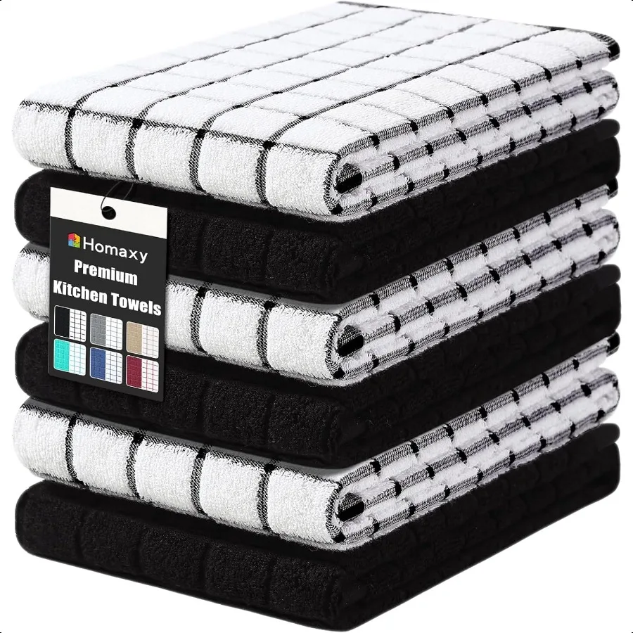 

Premium Cotton Kitchen Towels 16x 28 Large Natural Ring Spun 390 GSM Dish Towels er Absorbent Terry Kitchen Hand Towels Soft Te