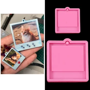 Marco de fotos Epoxy Resina Keychain Mold Cat Pends colgante de colgantes de silicona para manualidades de fundición de bricolaje joyas para hacer accesorios 10 mejores ventas de resina de silicio de ventas - №5